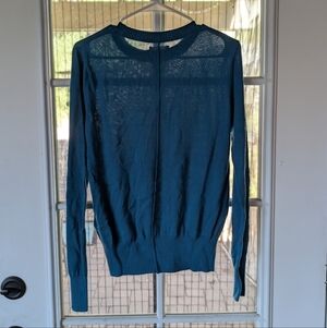 Pact Teal Crew Neck Sweater